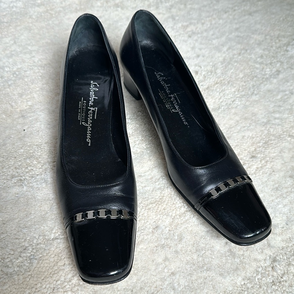 Ferragamo Black Dress Heels